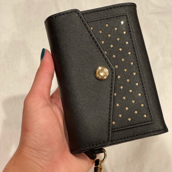 Honey Perforated Saffiano Leather Wristlet - Picture 2 of 9